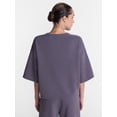 thumbnail image 4 of Athletic Works Women's and Women's Plus French Terry Cropped Boxy Tee, Sizes XS-4X, 4 of 6
