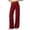 #08 Red 【Mix & Match: Stock Up on Your Favorite Colors】, variant on Women's Soft Polyester Straight Leg Loose Pants, Elastic Waist Tummy Control Casual Trousers with Pockets, Solid Color Relaxed Fit Pull On Bottoms, for Everyday Wear, Work,