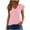 Pink, variant on Women's Spring Summer Casual Hollow Out V Neck Flutter Sleeve Short Sleeve T Shirt Knit Top Blouse for Women Black 2XL