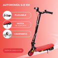 thumbnail image 3 of Scooter Patín Eléctrico Eco-forte Plegable Cd11b 120w 12km/h Rojo, 3 of 4