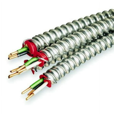 Mc Lite Aluminum Armored Cable With Ground, 600 Volts, 14/2 Gauge, 250 Ft.