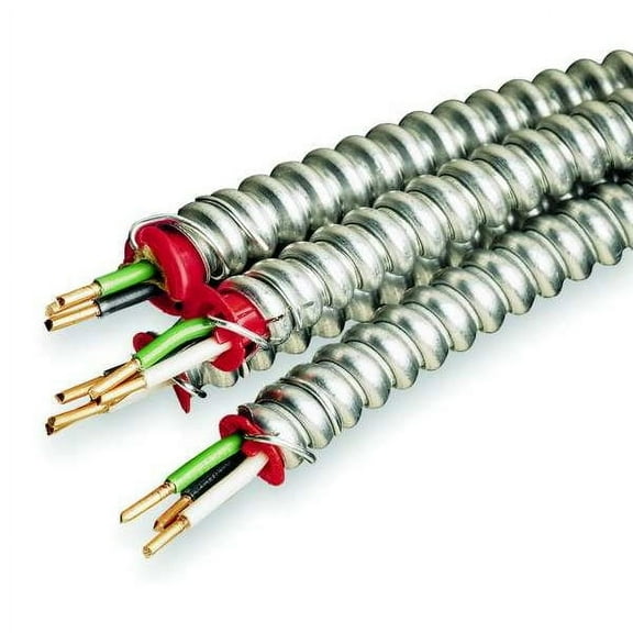 Mc Lite Aluminum Armored Cable With Ground, 600 Volts, 14/2 Gauge, 250 Ft.