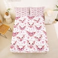 thumbnail image 5 of Erosebridal Pink Pigs Bed Sheets,3D Heart Print King Sheets For Girls 4 Pieces, 5 of 6