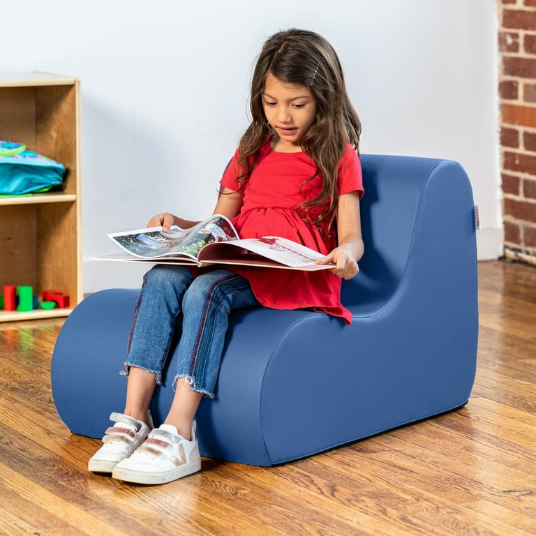 Jaxx Midtown Small Classroom Soft Foam Chair Premium Vinyl Cover Royal Blue