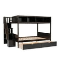 thumbnail image 5 of Harper & Bright Designs Twin over Full Bunk Beds with Staircase and Drawers, Wooden Bunk Bed Frame with Storage Shelf for Bedroom, Espresso, 5 of 14