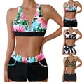 thumbnail image 2 of Bathing Suit for Women Plus Size Strappy Tankini Top and Shorts Two Piece Swimwear Set High Impact Athletic Bathing Suit for Pool, 2 of 9