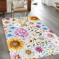 thumbnail image 4 of Area Rug for Living Room, Sunflower Non-Slip Indoor Large Carpet for Bedroom/Dining Room, Colorful Flowers Summer Botanical Watercolor Washable Low-Profile Rectangle Floor Runner Rugs - 4 x 6 Ft, 4 of 7