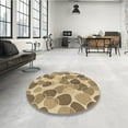 thumbnail image 4 of Ahgly Company Machine Washable Indoor Round Transitional Brown Area Rugs, 4' Round, 4 of 7