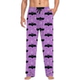 thumbnail image 5 of SJLDQY Mens Halloween Pajamas Pants Wide Leg Pjs Trousers for Men Hallowmas Pumpkin Ghost Elastic Waist Homewear Loungewear With Pocket, 5 of 6
