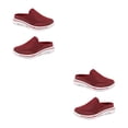 thumbnail image 2 of Qarigey 1 par de zapatillas de malla portátiles para mujer, zapatillas de tacón plano transpirables de diseño Simple, suela de EVA, Rojo talla 42 2piezas, 2 of 6