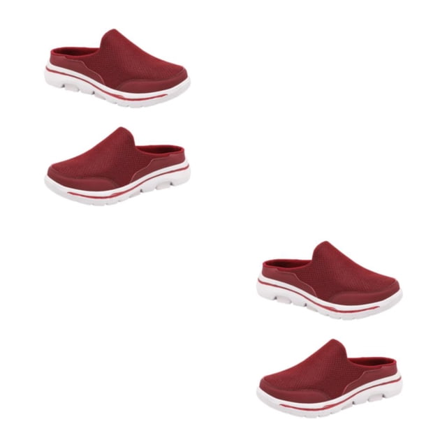 Minnieouse 1 par de toboganes de cubierta de malla para viajar, zapatillas transpirables de diseño Simple, sandalias para interior y exterior, Rojo talla 36 2piezas
