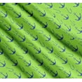 thumbnail image 3 of Soimoi Green Cotton Voile Fabric Anchor Hook Nautical Print Fabric by Yard 42 Inch Wide, 3 of 7