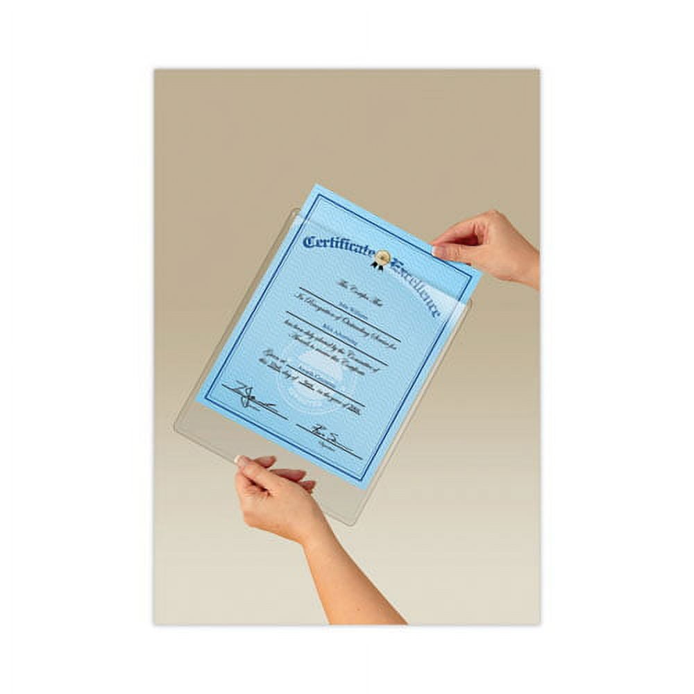 "Display Pocket, Removable Interlocking Fasteners, Plastic, 8.5 x 11, Clear | Bundle of 10 Each"