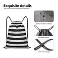 thumbnail image 4 of Xecao Black And White Stripes Pattern Sports Drawstring Backpack - String Swim Gym Bag with Wet Proof Pocket for Women&Men-Small, 4 of 6