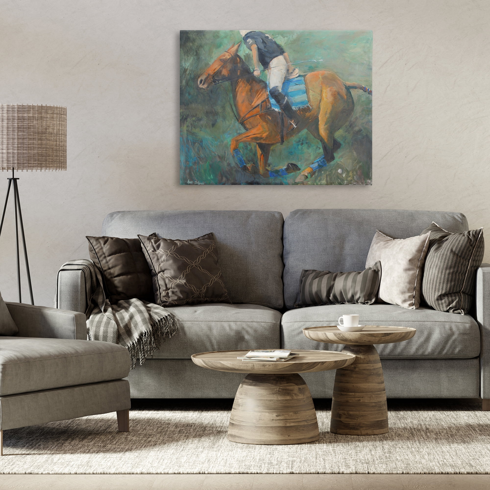 Stupell Industries Polo Rider in Dynamic Motion Canvas Wall Art, design by Jadei Graphics