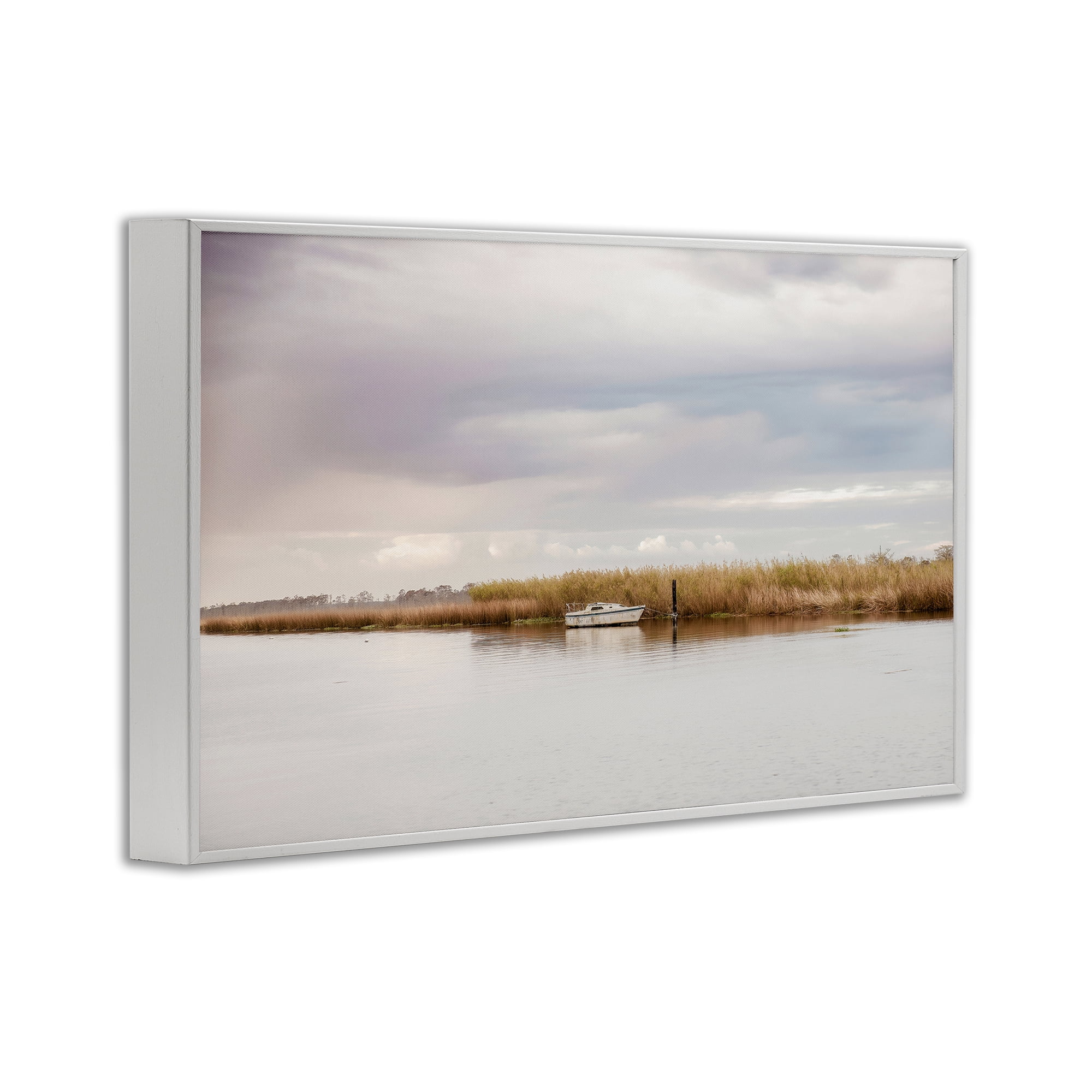 Stupell Industries Magical Mooring Landscape White Framed Giclee Art, design by Christy Berry