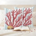 thumbnail image 3 of Red Coral Outdoor Waterproof Pillow Covers, Coastal Shell Summer Beach Stripe Nautical Decorative Square Throw Pillowcase Sofa Cushion Sham for Patio/Couch/Chair, 18"x18" 2 Pack, 3 of 8