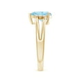 thumbnail image 3 of ANGARA Natural Pear 1.12 ct Aquamarine Ring with Triple Diamond Accents in 14K Yellow Gold for Women (Size-9x6mm) | March Birthstone, Anniversary, Jewelry Gift for Women | Natural Aquamarine Ring, 3 of 10