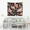 thumbnail image 6 of Ukiyoe Fish Floral Black Tapestry Wall Hanging Tapestries Happy Colorful Hippie Psychedelic Art Polyester Carpet Wall Decorative for Living Room Bedroom 60x51inch, 6 of 7