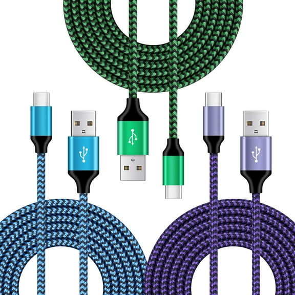 Usb Cables,Usb C Charger Cable,6ft-3PACK Type C USB Fast Charging Cable,AILKIN USB A to USB C Cable 6ft High Speed Android Charger Type C Charging Cords USB-C Phone Cables,Multi-color