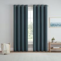 Eclipse Dutchess 100% Blackout Lined Curtains, Solid Grommet (1 panel), 84" long x 50" wide, Marine
