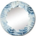 thumbnail image 2 of Designart "Nature s Magic in Blue Fern Fonds I" Floral Round Wall Mirror - Modern Oval Printed Decorative Oversized Mirror - Multiple Color Options, 2 of 4