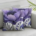 thumbnail image 3 of nygtbtfer 2Pcs Purple Floral Throw Pillow Case, Cute Lavender Flower Art Decor Pillow Covers, Bedroom Living Room Cushion Cover for Couch Sofa Bed, Purple Floral-2 White, 3 of 7