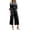 Z18 Black, variant on Mifsaly Dressy 2 Piece Sets for Women Long Sleeve Button Down Shirt and High Waisted Wide Leg Pants Elegant Business Casual Work Office Matching Outfits with Pockets Beige,XXL