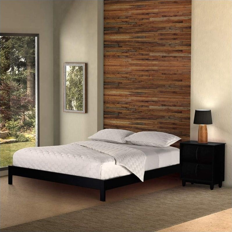 Murray Complete Wood Platform Bed With Bedding Support System And Box Design Black Finish Queen Com Murray Complete Wood Platform Bed With, Murray Queen Platform Bed