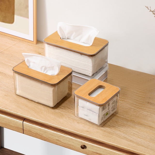 pstuiky Tissue Box Cover Plastic Drawer Box 3 Size Options White Composite Board Scandinavian Style Living Room Coffee Table