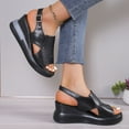 FLTHDD Women‘s Wedge Heeled Sandals Casual Open Toe Platform Shoes