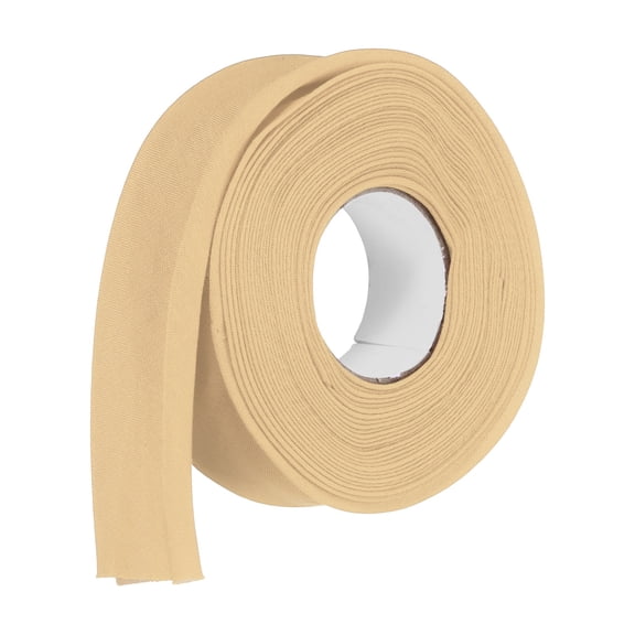 1 Inch Double Fold Bias Tape Polyester Continuous Bulk Bias Tape for Sewing, Seaming Quilting Hemming Binding Crafts (Khaki 6 Yards)