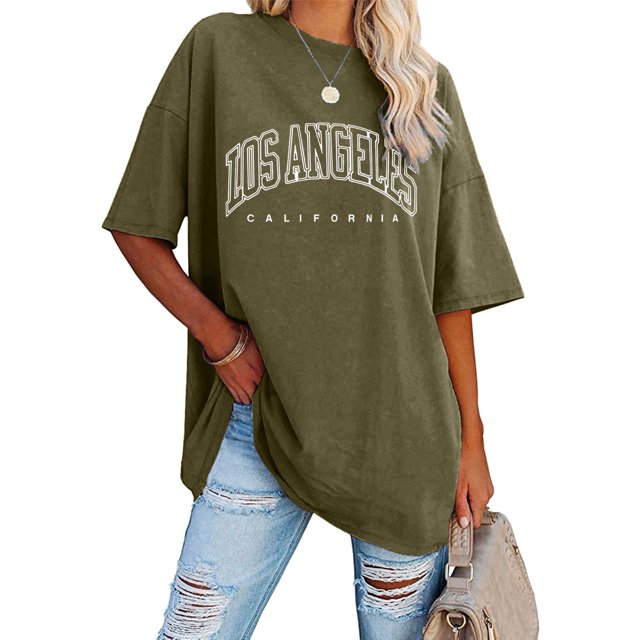 MKLEKYY Playeras Algodon Mujer Camiseta De Manga Corta Con Cuello Redondo Y Estampado De Letras Para Mujer, Talla 88 Talla S
