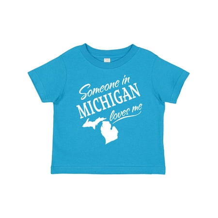 

Inktastic Someone in Michigan Loves Me Gift Toddler Boy or Toddler Girl T-Shirt