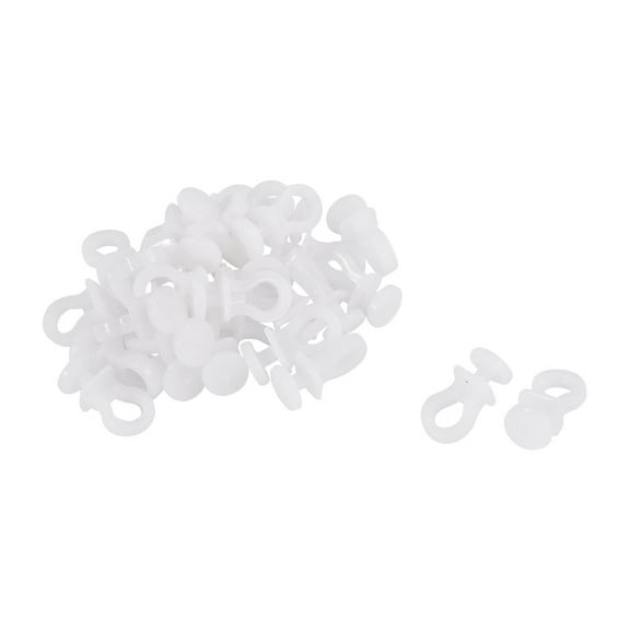 Plastic Window Curtain Track Rail Carrier Glide Rollers White 22mm Height 30 Pcs