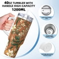 thumbnail image 3 of 40zo Ice Bar Cup With Handle Double Insulation Large Capacity Rust Prevention For Daily Travel And Other Scenes Yellow Background With Flowers, 3 of 8