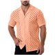 thumbnail image 1 of Mens Casual de Manga Corta Botón Abajo Camisas Cuello Turndown Color Sólido Botón Blusa, Suelto Ajuste Poliéster Camisa de Verano, Lavado de Manos Casual, 1 of 7