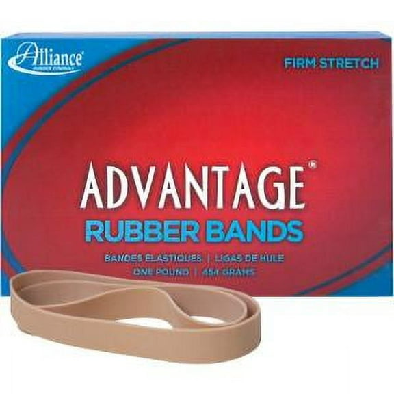 Alliance Rubber 27055 Advantage Rubber Bands Size #105, 1 lb Box Contains Approx. 60 Bands (5" x 5/8", Natural Crepe)