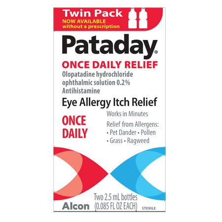 Pataday Once Daily Eye Allergy Itch Relief Eye Drops 2.5 ml Twin (Best Over The Counter Eye Drops For Dry Eyes)