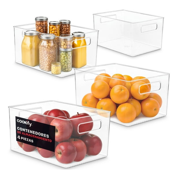 Set De 4 Organizadores Para Despensa Y Refreigerador Cookify Multiusos