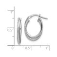 thumbnail image 4 of 14K White Gold Polished And Textured Double Oval Hoops (17.9 X 13.25) Made In Peru tf1103w, 4 of 6
