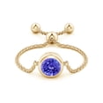 thumbnail image 2 of ANGARA Natural Bezel-Set Round Tanzanite Solitaire Bolo Ring in 14K Yellow Gold for Women (Size-5mm) | December Birthstone, Birthday, Anniversary, Jewelry Gift for Women | Natural Tanzanite Ring, 2 of 8