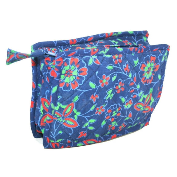 Block Printed Cotton Quilted Napthol Clutch Bag 9 x 7