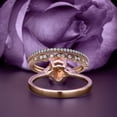 thumbnail image 3 of Dazzling Minimalist 2.50 Carat Oval Cut Morganite And Diamond Moissanite Engagement Ring, Wedding Ring, Two Matching Band In Silver With 18K Rose Gold Plating Gift For Loveria, Promise Ring, 3 of 3