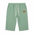 thumbnail image 2 of Maean Mens Capris Casual Pants Drawstring Elastic Waist 3/4 Length Loose Joggers Straight Leg Capri Pants, 2 of 6