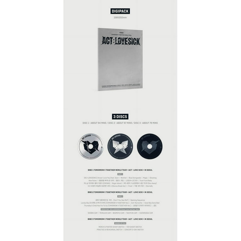 Act : Love Sick - World Tour - 3 DVD Set/Region 1 + 3, incl