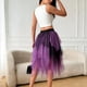 thumbnail image 5 of Falda de Alta Cintura Elástica de las Mujeres Falda Asimétrica en Capas de Cintura Alta con Diseño de Gradiente, Tela Suave Transpirable Midi Casual para el Verano, 5 of 5