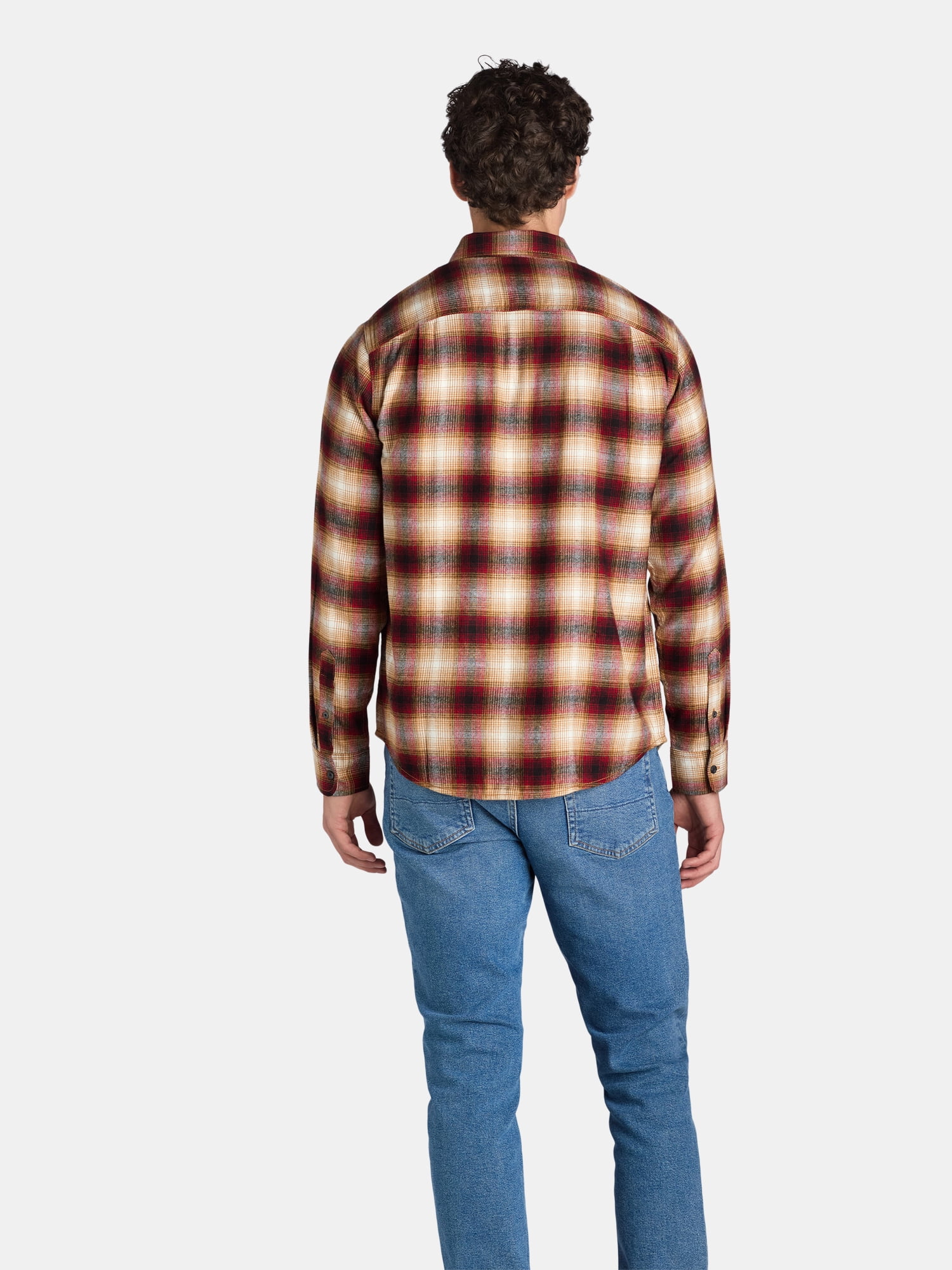 George Men's & Big Men's 2-Pack Flannel Shirt with Long Sleeves, Sizes XS-3XLT