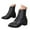 Black, variant on Oyedens Women's Mid Calf Combat Boots Vintage Black Leather Pointy Toe Riding Short Ankle Booties