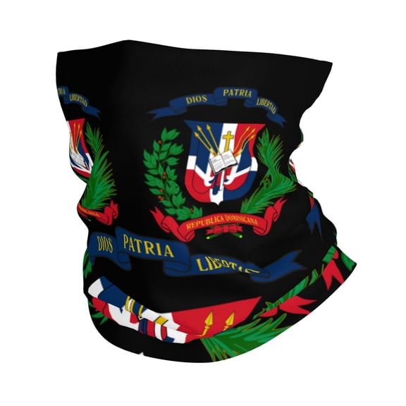Coat Of Arms Of The Dominican Republic Face Mask Bandanas Neck Gaiter Headwear Magic Scarf Headband For Dust Sun Wind